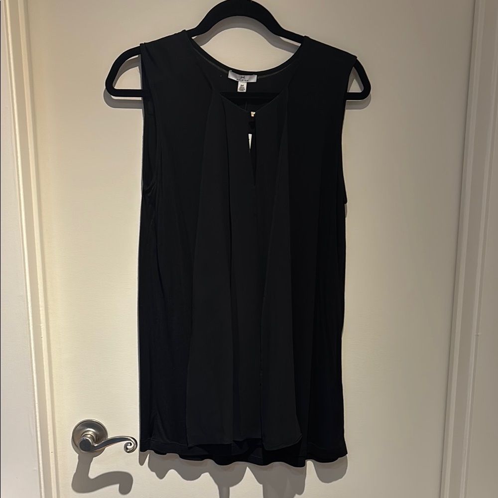 Halston Heritage Black Sleeveless Tank Top